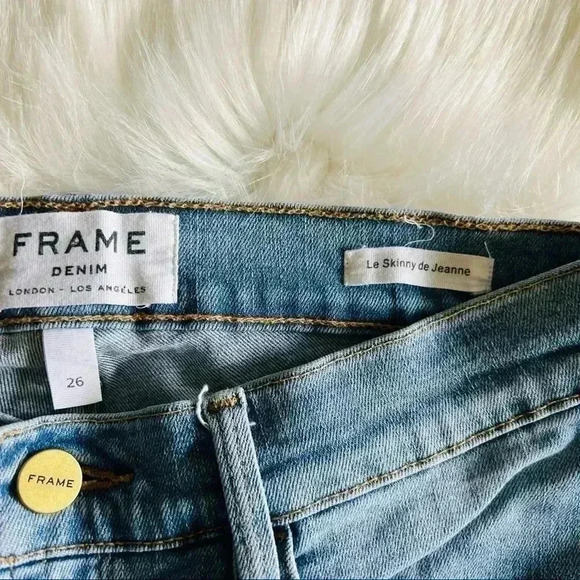 Frame Le Skinny De Jeanne Distressed Skinny Jeans Jackwood Sz 26 - Picture 4 of 7